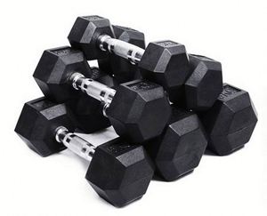 Haltères hexagonaux en caoutchouc noir Mairun de haute qualité MR-goods, en fonte, 2,5 kg à 70 kg, logo personnalisé disponible, durables, pour la relaxation musculaire - Product Image 5
