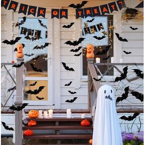 28/60 Piezas de Decoraciones de Murciélagos de Halloween, Adhesivos de Murciélagos para Pared, Calcomanías de PVC 3D, Adhesivos de Murciélagos Aterradoras para Fiestas de Halloween - Product Image 5