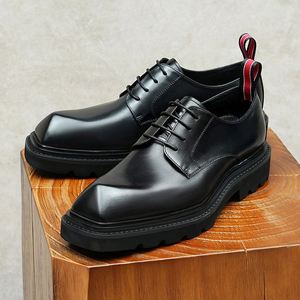 Nouvelles Chaussures Habillées Décontractées pour Hommes à Lacets, Rehaussantes, Grande Taille 37-46, Automne, Bout Carré, à Pois ASTON - Product Image 6