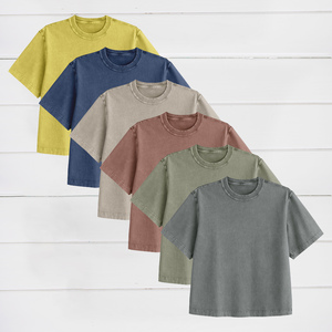 Biểu Tượng Tùy Chỉnh Thiết Kế Thương Hiệu Axit Rửa Nặng Bông Cắt Ngắn Tay Áo Vòng Cổ Người Đàn Ông Tùy Chỉnh Hộp T Áo Sơ Mi Cho Người Đàn Ông - Product Image 2