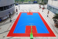 Suelo Deportivo de Baloncesto de PP Encastrable con Protección UV, Baldosas de Plástico Multiusos de 1 pies x 1 pies ASf-02