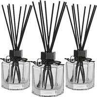 Bouteilles diffuseurs en verre transparentes à bouchon hexagonal avec marquage à chaud 50ml 100ml 120ml Tailles personnalisables