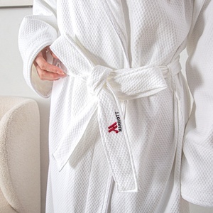 QUANZHEN <span class=keywords><strong>Set</strong></span> accappatoio bianco Unisex Hotel asciugamano in morbido cotone con scollo a v vestaglia per accappatoio di pizzo Unisex primavera - Product Image 5