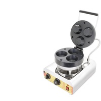 Machine à gaufres commerciale électrique à 3 trous pour cornets et coupes, pour la préparation de snacks