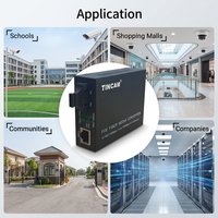 Convertisseur de média Gigabit TiNCAM 10/100/1000 Mbps 1 Port POE Switch SC SM, puissance totale 48W, portée 20km, IEEE802.3 AF/AT pour caméra IP CCTV