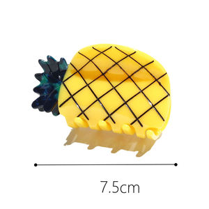 XinMei personnalisé dessin animé fruits ananas pinces à cheveux été <span class=keywords><strong>2023</strong></span> acétate de cellulose pince à cheveux pinces à griffes accessoires pour femmes - Product Image 2