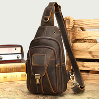 Sac bandoulière en cuir Crazy Horse MARRANT avec fermeture Push-Lock, sac à bandoulière en cuir véritable pour homme, sac de poitrine en cuir véritable pour homme