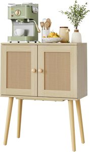 Mobiletto Bar Caffè Piccolo con Ante a Persiana Moderne, Gambe <span class=keywords><strong>Alte</strong></span> in Legno Massello, Consolle Multimediale, Credenza per Ingresso, Soggiorno, Cucina, Spazi Piccoli - Product Image 2