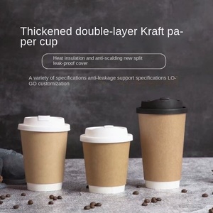 Bicchiere Monouso Commerciale in Carta Kraft <span class=keywords><strong>a</strong></span> Doppio Strato, Calibro 90, Giallo, per Bevande Calde, <span class=keywords><strong>Caffè</strong></span>/Tè al Latte, Piccola Capacità - Product Image 3