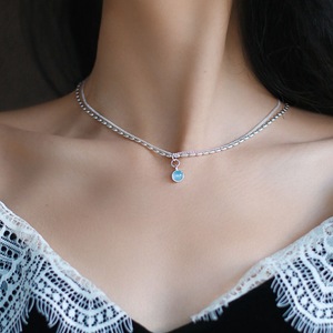 Collar de Plata de Ley S925 de Doble Capa con Diseño de Grano de Arroz, Cadena de Clavícula Verde Menta con Amazonita, Estilo Nicho de Primavera, Moda Instagram - Product Image 4