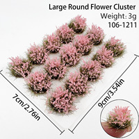 Lot de 15 grandes touffes d'herbe en forme de fleurs, échelle HO/N, 12 mm, pour mini-landscape, table de sable, matériaux de décoration architecturale DIY
