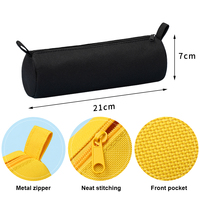 Trousse à crayons cylindrique moderne en tissu Oxford imperméable avec fermeture éclair, personnalisable avec logo, pour l'école et le bureau, couleurs personnalisées pour enfants, vente en gros