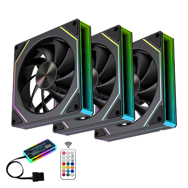 Lovingcool 2024 New Style CPU Cooler Fan LED Light Effect Gaming Computer Case Fan 120mm RGB Desktop Cooling PC Cabinet Fan