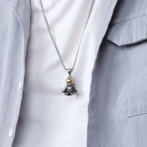 Astronaut Necklace <b>Titanium</b> Steel Meditation Pendant Cartoon Design Unisex Fashion Jewelry - Product Image 2