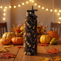 Cadeaux d'Halloween, de Noël et de Thanksgiving, vente en gros personnalisée, bouteille d'eau sport en acier inoxydable à double paroi de 500 ml avec logo personnalisé