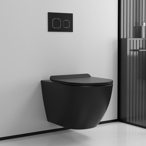 HUIKLER MB-059-1 Inodoro de cerámica moderno de una pieza suspendido en la pared, económico de fábrica, con tanque oculto, salida de drenaje tipo P y descarga por gravedad - Product Image 1