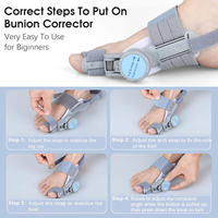 Correcteur d'hallux valgus pour femmes et hommes, redresseur d'orteil, fixation de l'hallux valgus avec bouton réglable, attelle de correction d'alignement des orteils