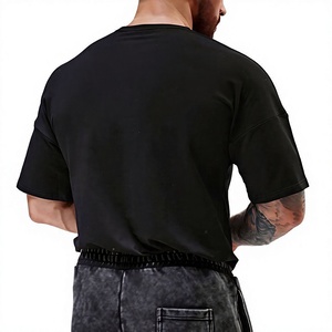 เสื้อยืดออกกำลังกายขนาดใหญ่พิเศษ 220gsm สำหรับผู้ชาย ไซส์พลัส ผ้าฝ้ายหนา สตรีทแวร์ พิมพ์ลายแบบ DTF DTG  เสื้อยืดโอเวอร์ไซส์ - Product Image 4