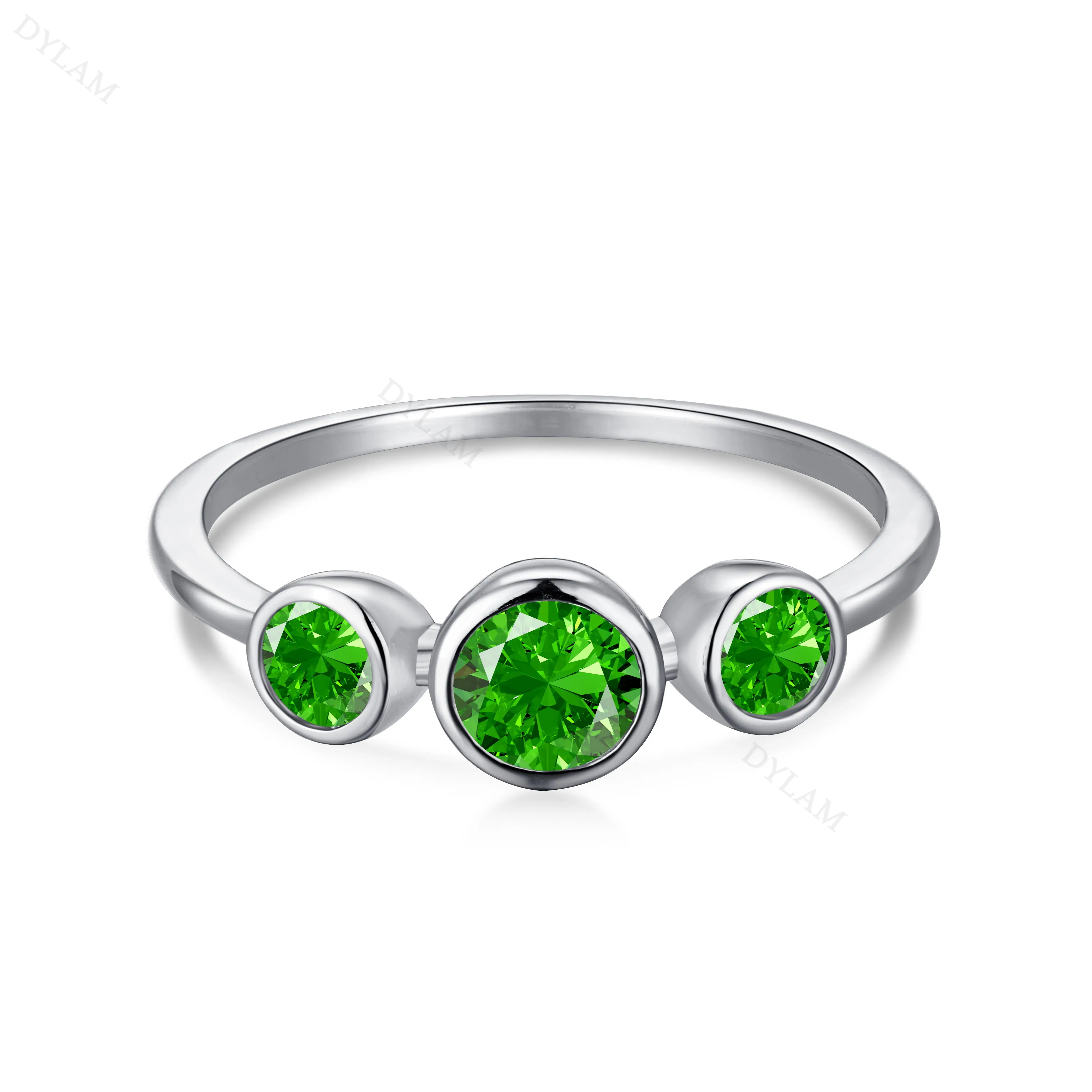 925 Plata corazón compromiso boda anillo verde turquesa 5A Cubic Zirconia promesa eternidad Esmeralda anillos joyería para mujeres