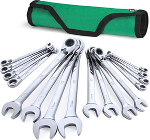 Jeu de clés mixtes métriques 22 pièces 6-32 mm en acier à haute teneur en carbone chromé poli, clés à fourche et à molette, OEM pour réparation automobile et bricolage - Product Image 2