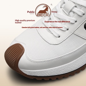 Chaussures de sport pour hommes en cuir véritable Gongyang, nouvelle collection printemps/été 2026, style décontracté d'extérieur, semelle épaisse et souple, respirantes, couleur unie - Product Image 2