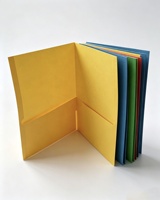 Carpeta con Bolsillos para más de 100 Hojas, Multicolor, para Uso Escolar, de Oficina y Comercial