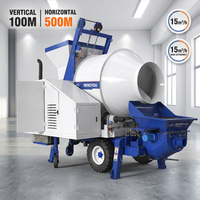 Bétonnière mobile diesel portable de 100 m de portée avec pompe, capacité de 30 m3/h, pour bâtiments de grande hauteur