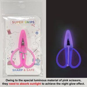 Ciseaux miniatures lumineux à 6 couleurs qui brillent dans le noir, avec manche en plastique, petits ciseaux de coupe pour travaux manuels, broderie, point d'aiguille, bricolage - Product Image 6