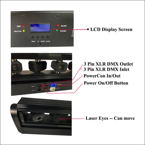 Vibrant Full Color Six Lens Laser Projector Aluminum Alloy DMX512 Dimmable RGB LED <b>Wall</b> Washer IP33 Protection Ultra Long - Product Image 3