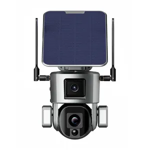 4K 4G Solar Camera Outdoor 8MP Surveillance Camera With Solar Panel Dual Lens 10X Optical Zoom PTZ Security Cam WIFI