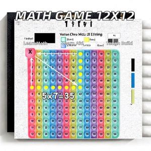 Toysrunner Tableau de Multiplication 12x12 en Silicone pour Bébés, Affiches d'Apprentissage des Maths, Outils Éducatifs Fidget Popper pour Fêtes - Product Image 2