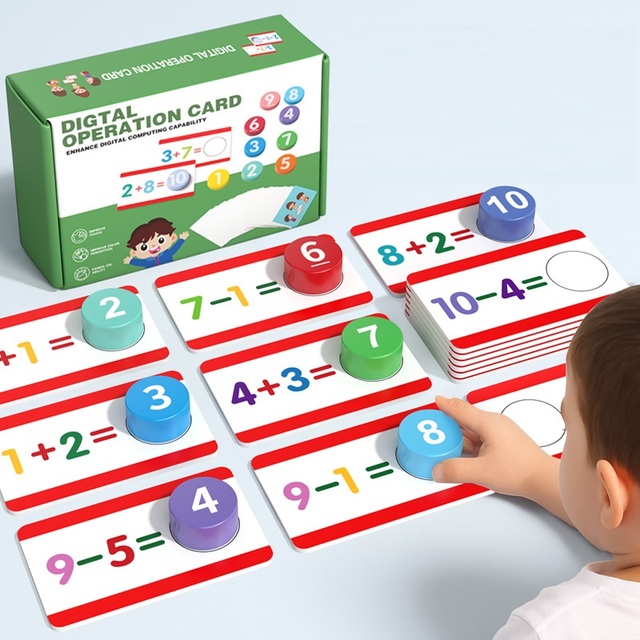 Children's Early Education Building Block Toy Digital Arithmetic Card Puzzle for Learning Addition Subtraction Logical Toy