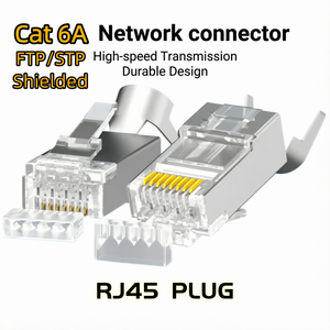 Connecteur RJ45 multipaire blindé Cat6a, connecteur Ethernet 8P8C pour assemblage de câble réseau, connecteur RJ45 étanche - Product Image 1