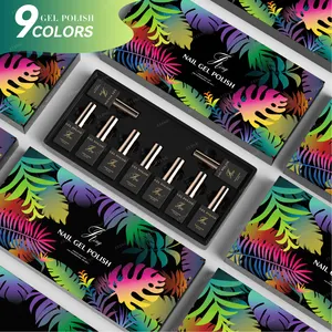 JTING Nagel hersteller liefert einzigartige Marke HEMA frei 9 Farben Gel Nagellack Set Box Natürliches Design OEM Private Label