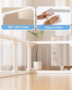 Valla Moderna para Perros de Interior, Segura, Portátil, Impermeable, de Plástico con Vista Parcial, Valla Plegable de Acrílico para Mascotas - Product Image 4