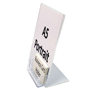 Support de brochure en acrylique personnalisé pour usine, présentoir de menu, porte-affiche A5 en acrylique avec porte-cartes de visite