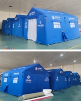 Tente de secours gonflable imperméable de 12 mètres carrés, très résistante, pour les interventions en cas de catastrophe