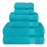 Ensemble de 6 serviettes en coton turc Cotton Paradise, séchage rapide, super douces et absorbantes, bleu aqua, serviettes de bain