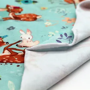 OEM ODM Soft Touch Plain Spandex Knitted Jersey Cute Flower Rabbit Deer Print Custom Printing Cotton Lycra Fabric For Kids