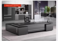 Escritorio moderno de lujo en forma de L para oficina ejecutiva, muebles modulares de madera para ordenador