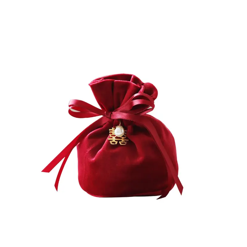도매 웨딩 캔디 파우치의 다양한 색상 창조적 인 생일 어린이의 첫 달 과자 벨벳 가방