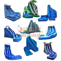 Toboggan aquatique gonflable commercial à double piste avec piscine à jets d'eau, toboggan aquatique gonflable en PVC robuste pour location événementielle