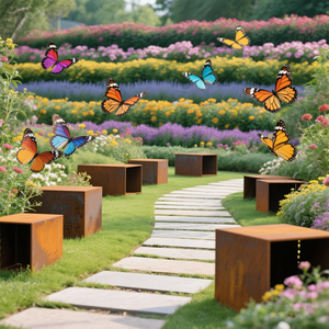 Macetas y jardineras de acero corten para patio, resistentes a la intemperie, ecológicas, para el hogar y el jardín, macetas para plantas de exterior - Product Image 2