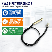Sensor Suhu Resin Epoksi Tabung Tembaga Berlapis Nikel 10K NTC Thermistor Output Analog Akurasi 1C untuk AC