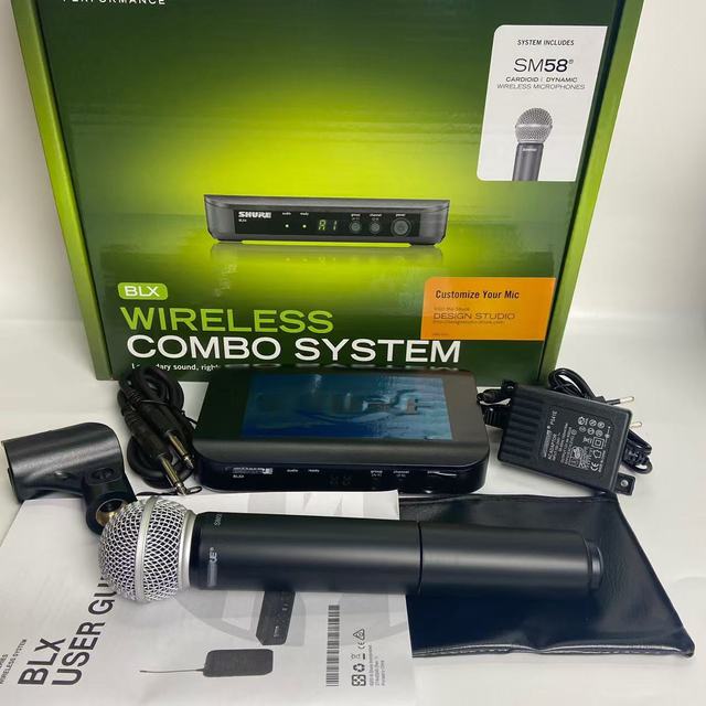 Cross-border Supply BLX24SM58 Wireless Microphone One-to-one Handheld Mic Diversity Receiver Cardioid Polar Pattern