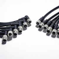 Connecteur moulé étanche M12 IP67, codage A/B/D, 4/5/8 broches, droit et coudé, mâle/femelle, pour assemblage de câbles de capteurs industriels