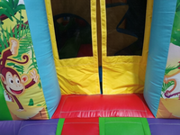 Istana Balon Tiup PVC Bertema Hewan, Rumah Bermain Hutan dengan Ramp Masuk untuk Penggunaan Dalam & Luar Ruangan, Sekolah, dan Komersial