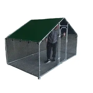 Chicken Coop, Walk-in Chicken Run Hen House Rabbits Habitat Cage with Waterproof Cover Enclosure Playpen for Backyard Farm