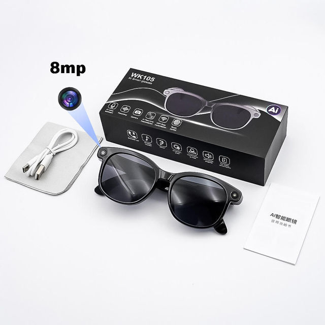 WK105 Smart Glasses with 8MP POV Camera Polarized Lens Sunglasses Video Recording Type-C Charging AI Translation Eyewear