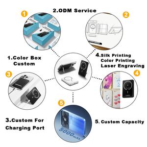 Batterie externe magnétique 5000 mAh 10000 mAh, charge rapide sans fil, chargeur portable avec support, batterie externe pour téléphone - Product Image 6
